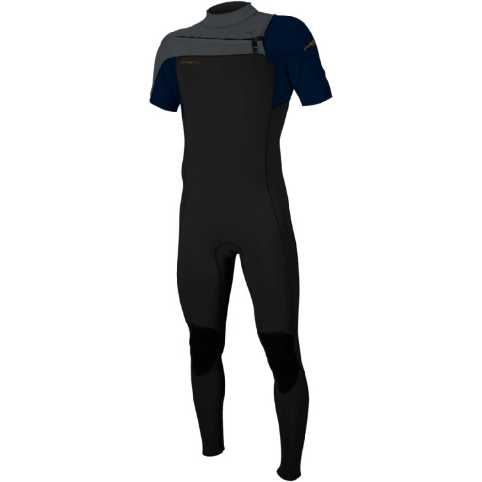 2026 O'Neill Herre Hammer 2mm Chest Zip Våddragt Med Korte ærmer 5056 - Black / Abyss / Graphite